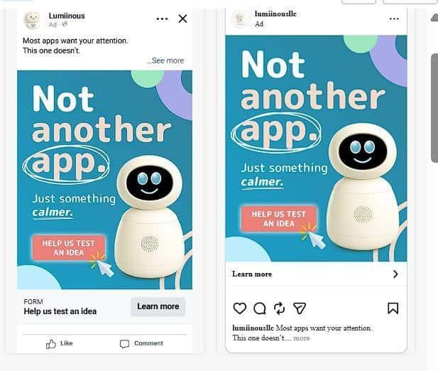 Market-testing ad — Not another app, just something calmer